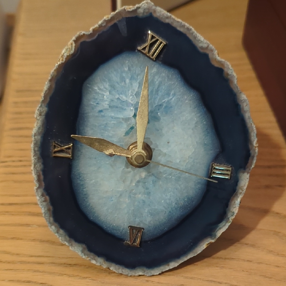 Blue Agate Stone Wall Clock
